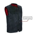 thumbnail image 4 of Dream Apparel Club Vest SOA Men’s Motorcycle Leather Vest with Pockets, Biker Vest Collarless Red Liner, 4 of 5