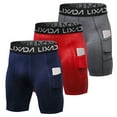 thumbnail image 1 of Lixada Pack de 3 pantalones cortos deportivos para hombre, ropa interior de entrenamiento activo con, 1 of 8