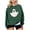 Green, variant on Wensltd Women Halloween Sweatshirt Loose Graphic Pullover Fall Long Sleeve Tops
