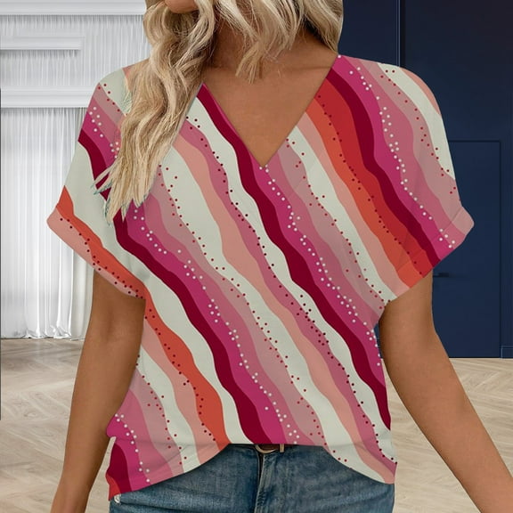 BILIKEYU Womens Tops Short Sleeve Shirts, Blouses for Women Dressy Casual, Womens Blouses, Summer Blouses