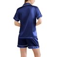 thumbnail image 3 of Women Silk Satin Pajama Set Short Sleeve Shorts Bridal Bridesmaid PJs Sleepwear, 3 of 3