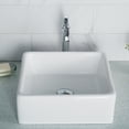 thumbnail image 2 of KRAUS Elavo Square Vessel White Porcelain Ceramic Bathroom Sink, 15 inch, 2 of 9
