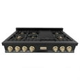 thumbnail image 3 of ZLINE 48 in. Autograph Edition Rangetop in Black Stainless Steel with Gold Accents (RTBZ-48-G), 3 of 5