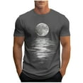 thumbnail image 3 of UVEASISHA Funny T Shirts for Men Short Sleeve Moonlight Lake Print T-Shirts Sketch Art Premium Tshirts Dark Gray XXXL, 3 of 6