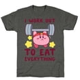 thumbnail image 4 of I Work Out to Eat Everything Kirby Unisex Triblend Tee Tee Shirt Sweatshirt Hoodie, 4 of 7