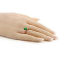 thumbnail image 3 of Gem Stone King 18K Rose Gold Plated Silver Green Nano Emerald and White Zirconia Engagement Ring for Women | 1.31 Cttw | Oval 8X6MM | Gemstone May Birthstone | Size 9, 3 of 4
