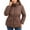 Coffee, variant on Breezora Women's Short Puffer Jacket Hooded Winter Coat Warm Lightweight Outerwear With Large Pockets L Size Black