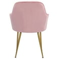 thumbnail image 5 of Modern Living Dining Room Accent Arm Chairs Set of 2, Velvet Upholstered Leisure Chair with Golden Legs, Pink, 5 of 8