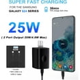 thumbnail image 3 of Samsung Charger Block 2 Port 25W Super Fast Charging Android Cable for Samsung Galaxy S25 Edge A15 A55 A35 A25 S24 Ultra A14 A54 A13 5G S23 iPhone 16 15, 60W 6FT USB C Cord Phone Wall Charger Adapter, 3 of 15