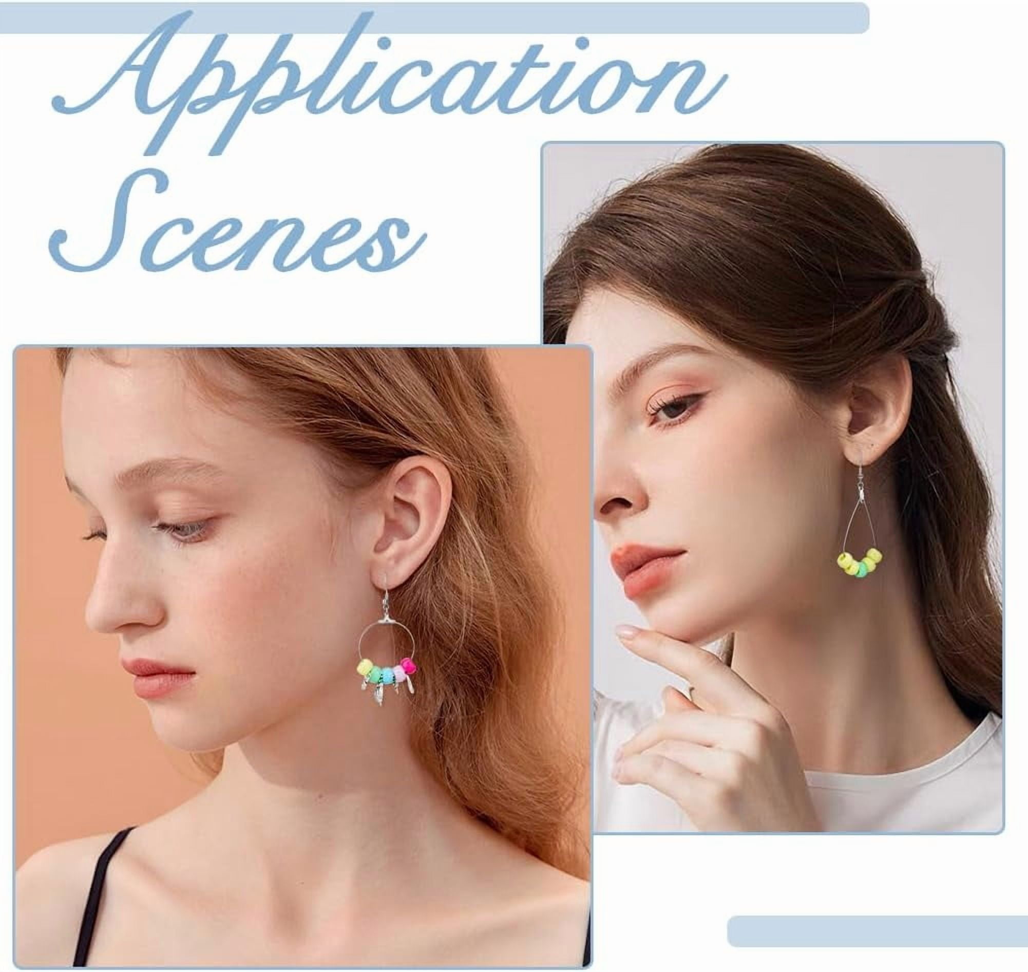 DIY Earring Making Kits Including Brass Earring Hooks Alloy & 304 Stainless Steel Wire Pendants Plastic Barrel Beads Pliers Moon & Star & Flower & Cross & Shell Shape Mixed Color 865Pcs/box