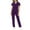 Purple, variant on Scrubs Set for Women Nurse Uniform Loose Suit Stretch Top Drawstring Pants with Multi Pocket Nursing Uniform Set
