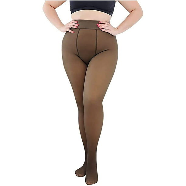 Fleece Lined Tights Women Sheer Fake Translucent Leggings 2024 Winter  Thermal Warm High Waisted Yoga Pants Trousers