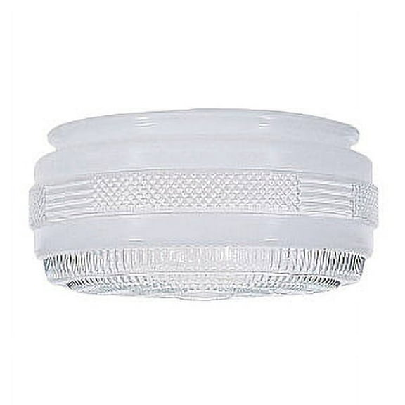Satco Outside White Drum Glass Shade With Clear Sides And Bottom Diameter 8-3/8in Fitter 7-7/8in Ht 4in