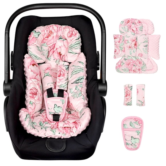 Soporte para cabeza infantil DILIMI con inserto para asiento de coche, flor rosa
