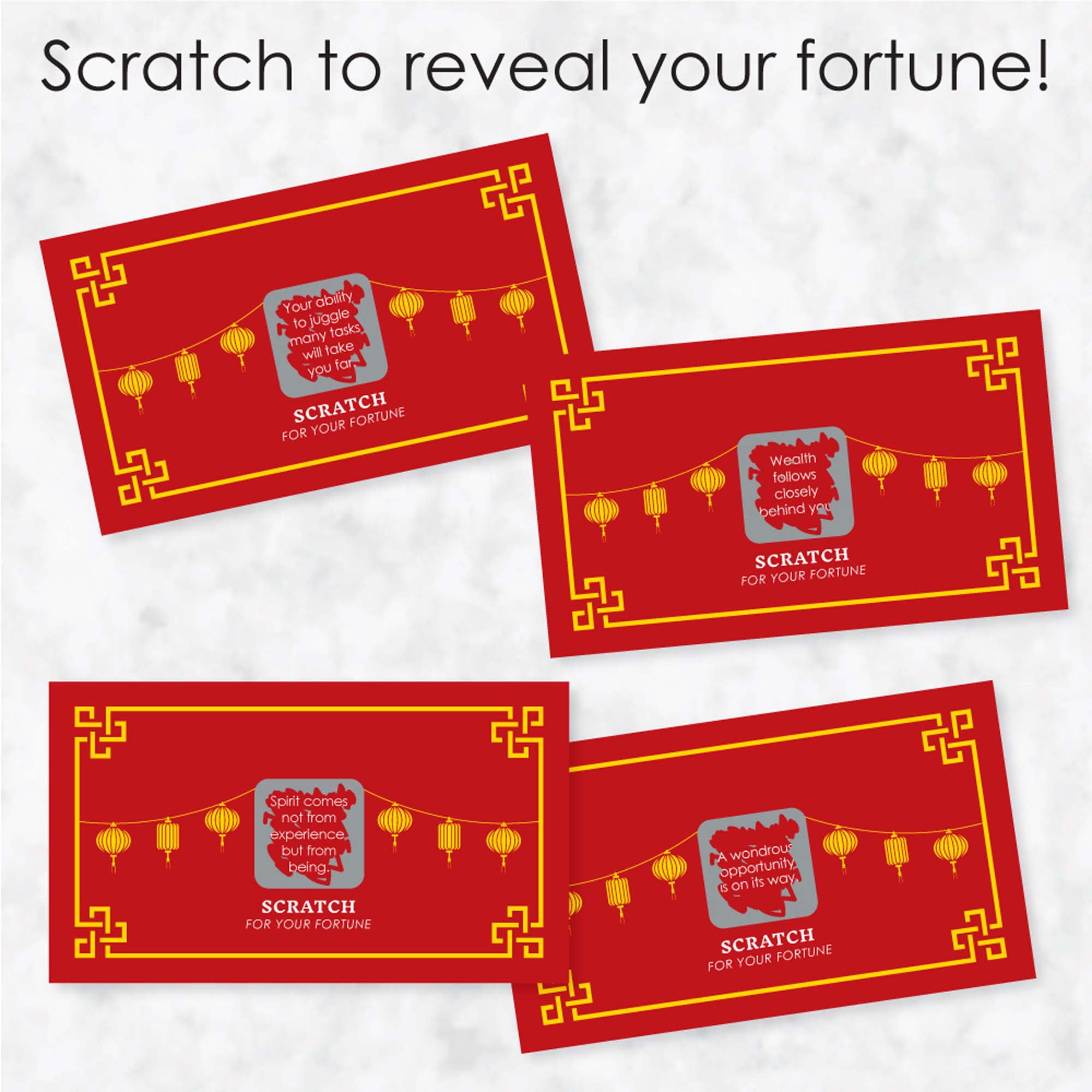SICOHOME 36pcs Chinese New Year Scratch Off Fortune Cards,2022 Year of The Tiger Party Scratch Off Fortune Game Cards for Spring Festival Lunar New Year Party Favor Supplies 