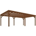 thumbnail image 3 of Outsunny 12' x 20' Outdoor Wood Pergola, Climbing Vine Gazebo, Brown, 3 of 10