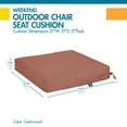 thumbnail image 4 of Duck Covers Weekend Water-Resistant 21 x 21 x 3 Inch Outdoor Dining Seat Cushion, Cedarwood, 4 of 8