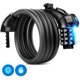 thumbnail image 1 of Candado para bicicleta a prueba de agua, candado con cable de metal de 150 cm Candado para bicicleta Candado con combinación multifuncional de 4 dígitos, con soporte de montaña con luz LED para m, 1 of 5