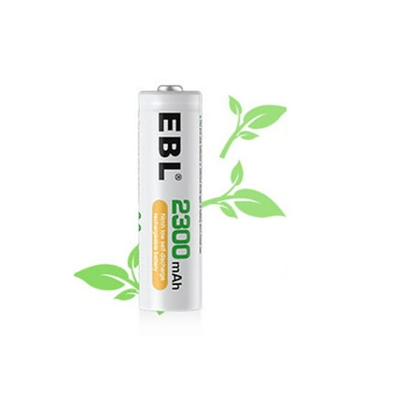 EBL 4 Pack Aa Rechargeable Batteries 2300mAh High Capacity AA Batteries NiMH Double A Battery 1.2V