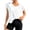 White, variant on Womens Workout Tops Loose Fit Mesh Open Back Athletic Shirts Lightweight Breathable Short Sleeve Yoga Tops for Women Gym Running Casual Wear