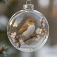 thumbnail image 6 of Clear Christmas Ball Ornament, 3-Inch Plastic Holiday Decoration with Bird Design for Xmas Tree, 6 of 6