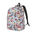 thumbnail image 2 of Daiia London Symbols1 Vintage Canvas Backpack for Men and Women ,Hiking Backpack,Travel Laptop Bag for School,Large Capacity Backpack-, 2 of 8