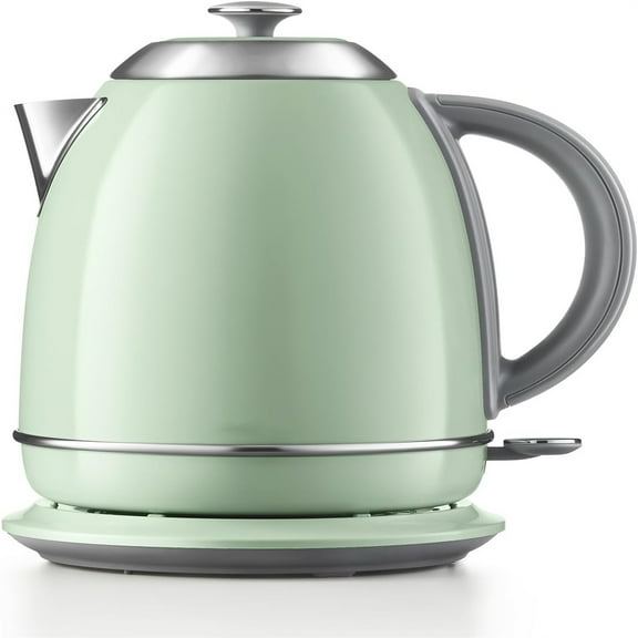 Stainless Steel Electric Tea Kettle with Auto Shut-Off and Boil Dry Protection, 1.7 Liter Cordless Hot Water Boiler with Swivel Base, 1440W, Cozy Greenish