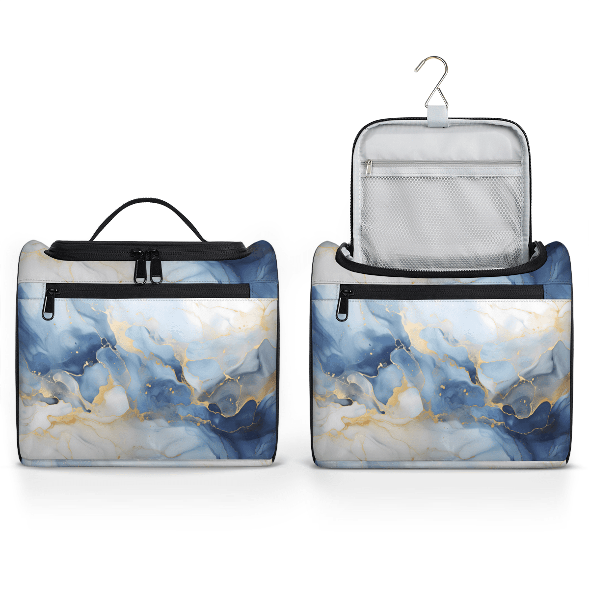 Herdesigns Marble Toiletry Bag for Women, Travel Makeup Bag, Waterproof Hanging Cosmetic Organizer for Toiletries & Makeup Essentials