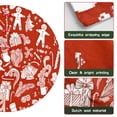thumbnail image 6 of Christmas Tree Skirt,Red Christmas Pattern Christmas Tree Decor with Red Ribbon Ties,Round Shape,Christmas Decorations for Home 48"x48", 6 of 7