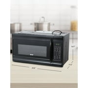 Commercial Chef 1.7 Cu. Ft. Over-The-Range Microwave Oven, 1000 Watt Microwave with 10 Power Levels, 300 CFM Hidden Vent Hood Fan, Touch Controls, LED Display, 10 Preset Options, CHMR17GB, Black