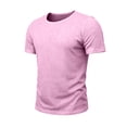 thumbnail image 3 of LIaqionyy Men's Short Sleeve Casual Basic Fashion Crew Neck Tee Shirts Summer Lightweight Solid Color Tops, 3 of 6