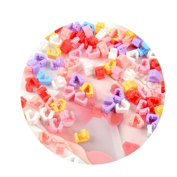 Anvazise Balloon Sealing Clip Reble Leak-proof Plastic V Shape Ballon Button Clip Party Supplies Multicolor 100Pcs/Bag