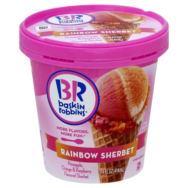 Baskin Robbins Rainbow Sherbet, 14oz