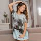 thumbnail image 3 of Fotbe Adorable Puppy Portrait Bata de Dormir para Mujer con Estampado, Camisón de Algodón de Manga Corta, Ropa de Dormir Casual, 3 of 6