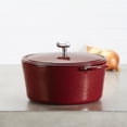 thumbnail image 3 of Ayesha Collection Cast Iron Enamel Covered Dutch Oven, 6-Quart, Sienna Red, 3 of 7