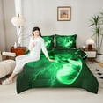 thumbnail image 4 of Homewish Green Gamepads Bedding Comforter Set 2pcs for Kids Children Boys,Abstract Lightning Twin Comforter Sets Microfiber,Video Game Breathable Bedding Set,Super Cozy Room Decor,Reversible, 4 of 8