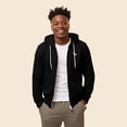 thumbnail image 3 of Dalix Flamingo Embroidered Zip Hoodie Fleece Long Sleeve Pocket Warm Soft Mens in Black 2XL XX-Large, 3 of 5