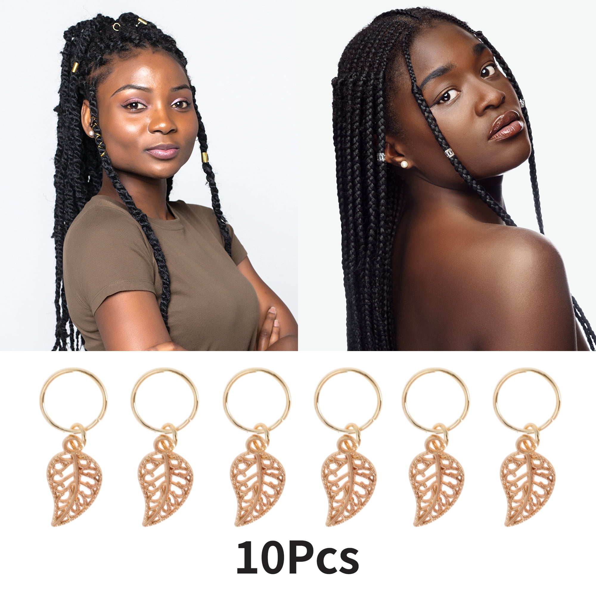 Unique Bargains Wings Hair Ring Pendants 10 Pcs [Small Leaves]
