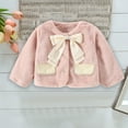 thumbnail image 4 of Odeerbi Toddler Girls Winter Wool Coat Waterproof Fleece Lined Winter Coat Thick Down Coats Puffy Cotton Jackets With Hood Pink 1-2 Years, 4 of 9
