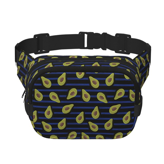 Fotbe Avocado Cangurera Cuadrada con Estampado de Doble Capa, Bolsa de Cintura Ajustable Mini para Hombres y Mujeres