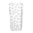 thumbnail image 3 of camiseta con estampado de chaleco sin mangas con cuello cuadrado plisado para mujer blanco / 3xl, 3 of 4