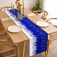 thumbnail image 3 of Blue Christmas Snowflakes Table Runner 48 Inches Long Farmhouse Dress Scarves, Xmas Balls Winter Pine Tree Dining Tablerunner for Coffee Table/Kitchen Island/Party Décor, 13" x 48", 3 of 8