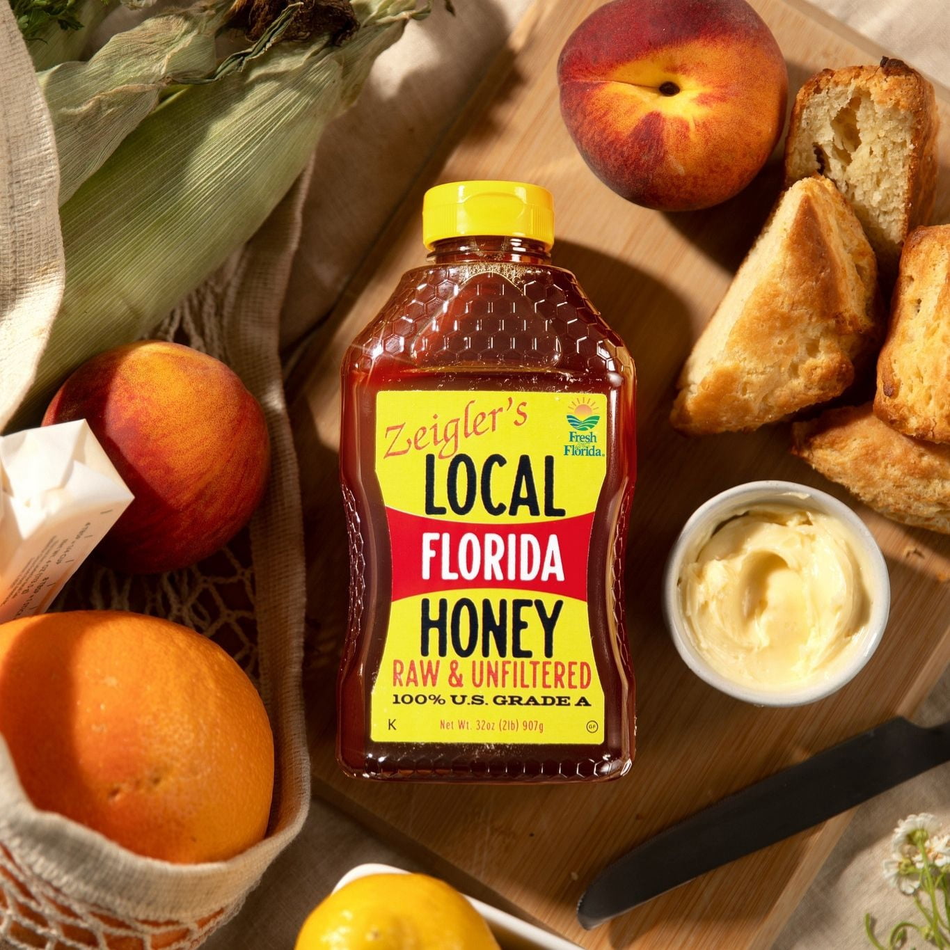 Zeigler's Florida Honey 32oz Local, Raw, Unfiltered, Squeeze Bottle