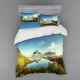 thumbnail image 2 of Ambesonne Scenery Bedding Set 3 Pcs, Sunny Fall Day Image, Twin XL, Green Blue, 2 of 3