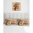 Autumn Squirrel 12x20 Pillow Covers Set of 2, Harvest Leaves Plaid