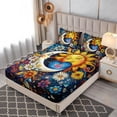 thumbnail image 2 of Sun and Moon Bedding Set Twin Size,Colorful Flowers Bohemian Exotic Gothic Fitted Sheet Sets for Kids Teens Girls Room Decor,Universe Galaxy Bedding Set,1 Fitted Sheet+2 Pillowcases., 2 of 7