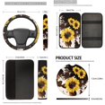thumbnail image 5 of Uorisanigo Sunflower Cow Print Car Seat Cover Font Rear Set with Seatbelt Pads Handbrake Shift Knob Covers Headrest Arm Rest Cover Steering Wheel Cup Coasters Key Chains,Universal Fit,Set of 18, 5 of 7