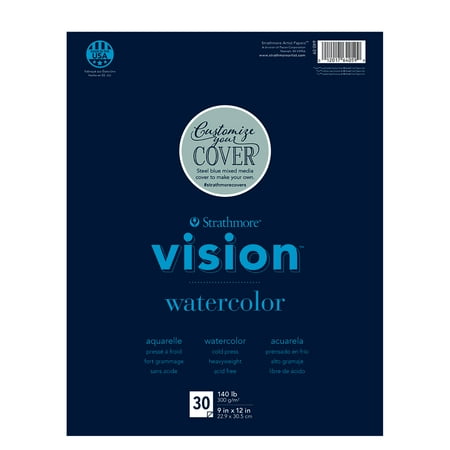 UPC: 0012017640599 | Strathmore Vision Watercolor Pad  9 x 12 Inches  140 lb  30 Sheets