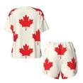 thumbnail image 5 of Lsque Happy Canada Day Women's Short-Sleeved Pajama Set - 2 Piece Soft and Lightweight Sleepwear Set-Medium, 5 of 9