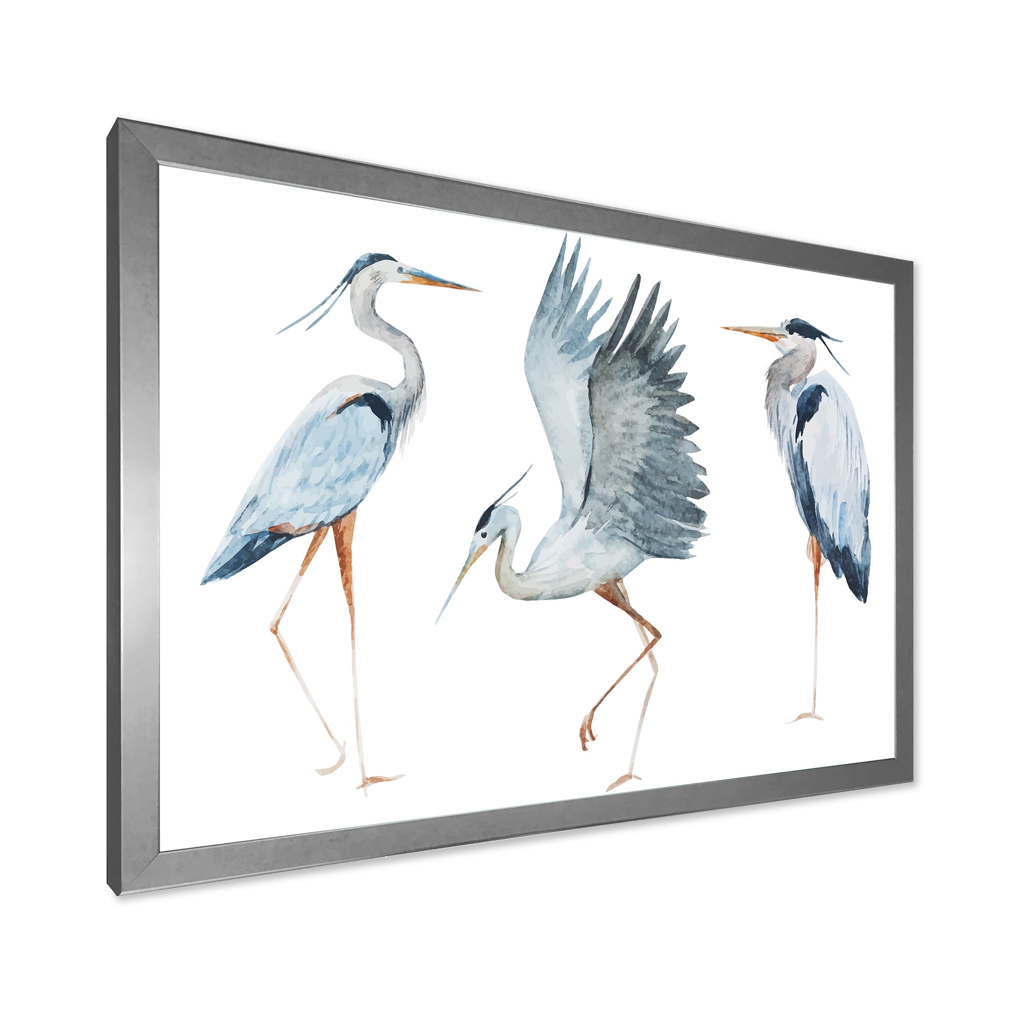 Designart 'Portrait Of Heron Birds II' Traditional Framed Art Print